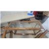 Image 3 : Wood framed brass and glass sofa table 28”×51”×17” and 21”×23”×29”