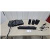 Image 1 : Bose Satellite Speakers, Center Channel, Panasonic DVD Player, and Home Theater Receiver