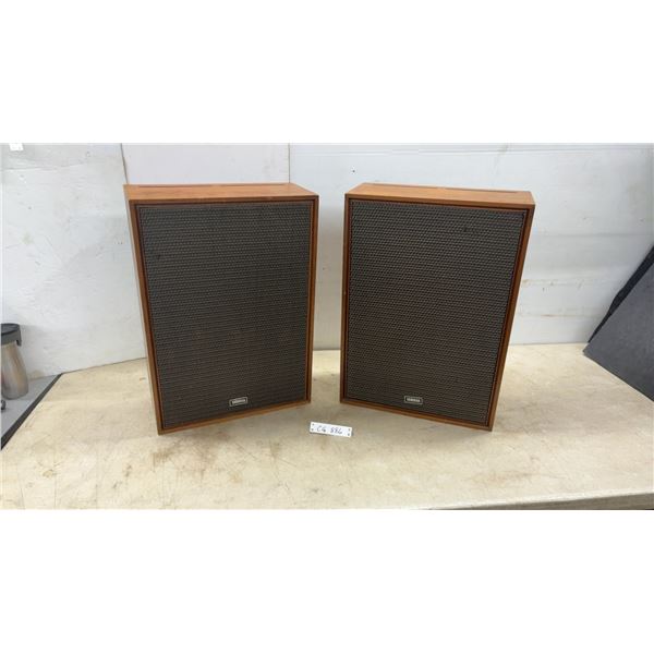 Pair of Vintage Yamaha NS-15 Speaker Systems, 8 Ohms, Wood Cabinet, Working