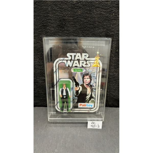 Star Wars Han Solo Action Figure, Reproduction Card in Acrylic Display Case