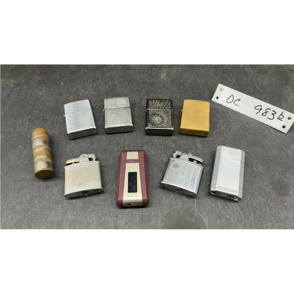 Zippo, Ronson, Dunhill and O Torch Lighters Including Brass Drambuie On Ice and Spiderweb