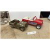 Image 1 : Vintage Tonka: Military Jeep and Red Ford Bronco Pressed Steel Toy Vehicles, 1960s-1970s