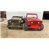 Image 2 : Vintage Tonka: Military Jeep and Red Ford Bronco Pressed Steel Toy Vehicles, 1960s-1970s