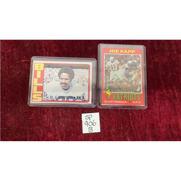 1972 O.J. Simpson #160 Topps and 1971 Joe Kapp #145 Cards