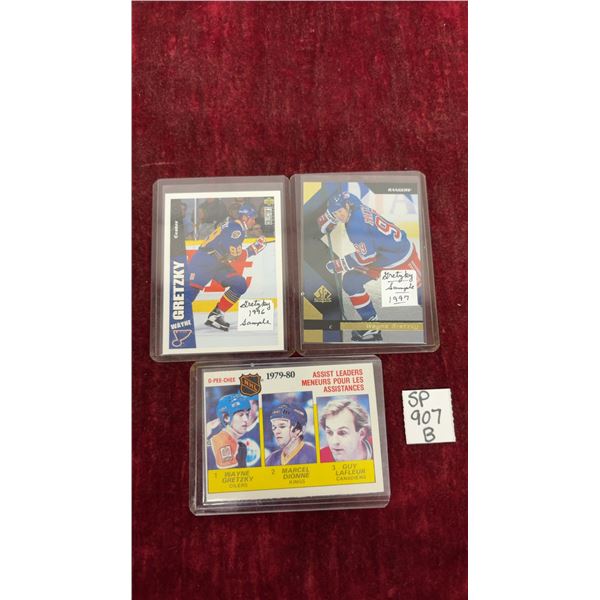 3 Wayne Gretzky Cards 1996-97 Promo/Samples and 1980 #162