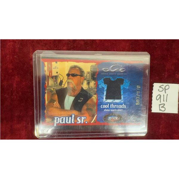 2004 Paul Teutul SR. Cool Threads Show-Worn Shirt Card
