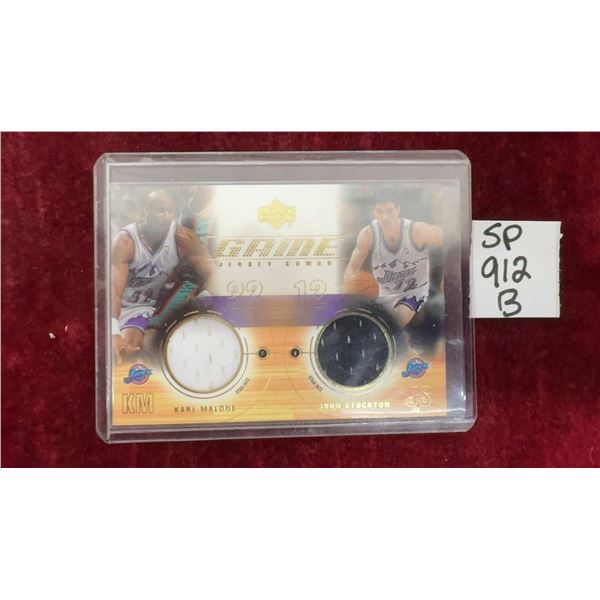2001 Karl Malone and John Stockton Game Jersey Swatches