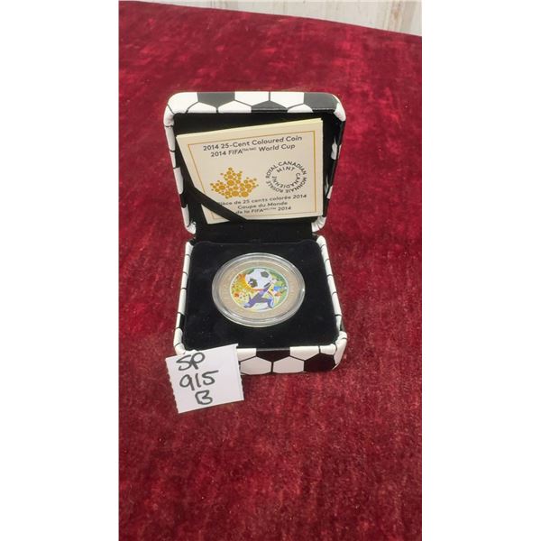 2014 RCM Colored FIFA Brazil World Cup Canada Coin