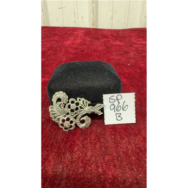 Vintage Floral Sterling Brooch Marked JLS