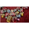 Image 5 : Vintage Graziano Fruit Salad Gemstone Cluster Necklace and Trifari Clip-On Earrings
