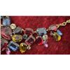 Image 6 : Vintage Graziano Fruit Salad Gemstone Cluster Necklace and Trifari Clip-On Earrings