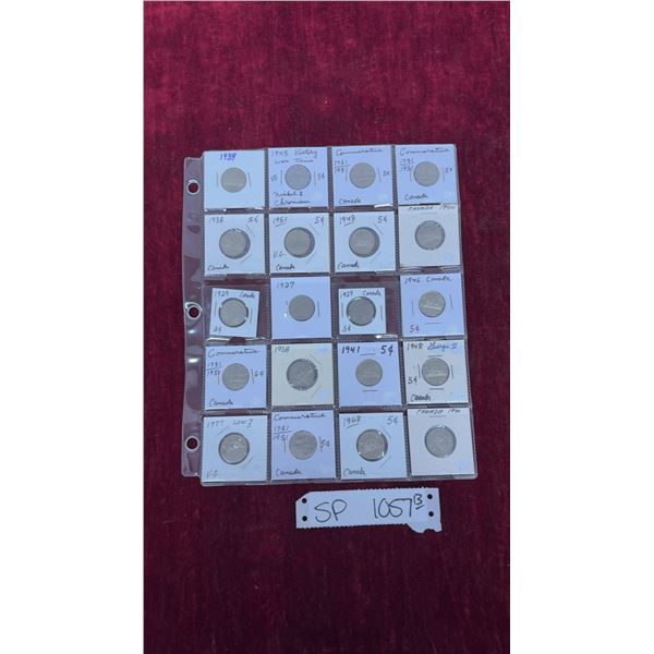 20 Old Canada Nickels 1927-1929