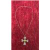 Image 2 : Sterling Silver Filigree Cross and Chain Peridot Gemstone