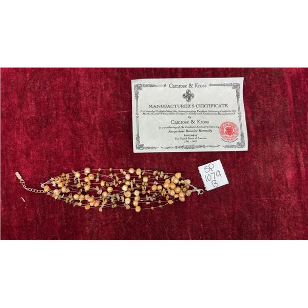 Jacqueline Kennedy Freshwater Pearls and Crystal Bracelet