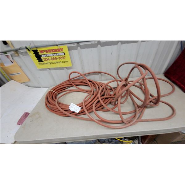 Long Reddish-Orange Air Hose with Metal Fittings