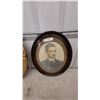 Image 5 : Two Antique Oval Framed Portraits, Ornate Gilt Wedding Portrait and Dark Wood Young Man Portrait 1