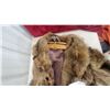Image 3 : Vintage Full-Length wolf Fur Coat with Brown Satin Lining and Button Loop Closures
