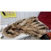 Image 6 : Vintage Full-Length wolf Fur Coat with Brown Satin Lining and Button Loop Closures