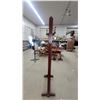 Image 3 : Antique Wooden Hall Tree Coat Rack with Three Cast Metal Double Hooks
