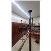 Image 4 : Antique Wooden Hall Tree Coat Rack with Three Cast Metal Double Hooks