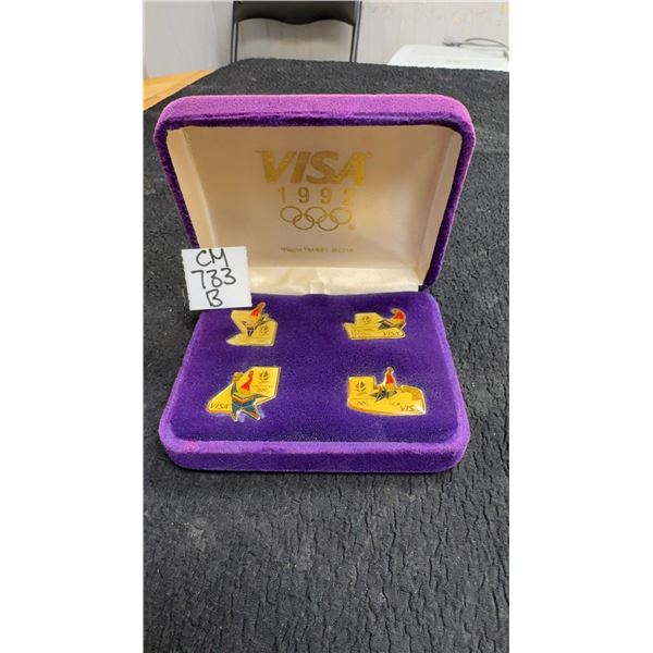 1992 Albertville Olympic Games 4 Pin Collection Set