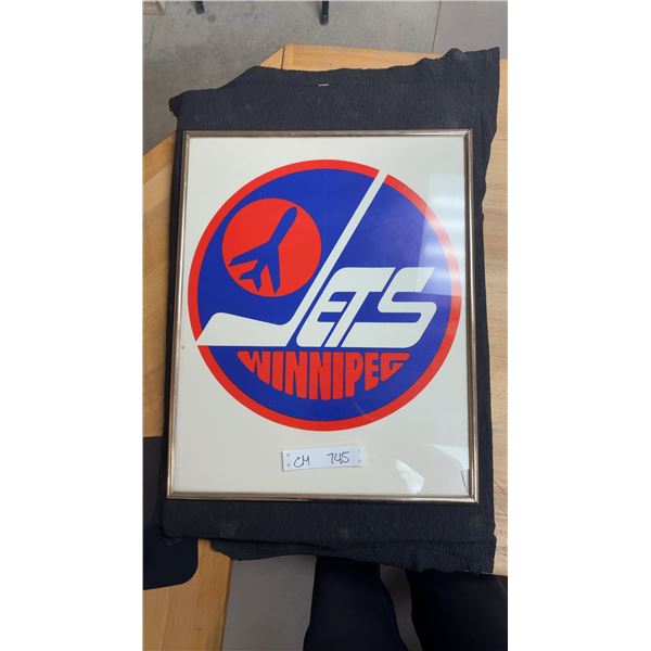 Vintage Framed Winnipeg Jets Logo 16 × 20