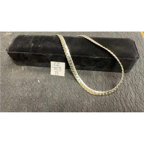 Platinum Plated 8.0mm Serpentine Necklace, 23.5” Long