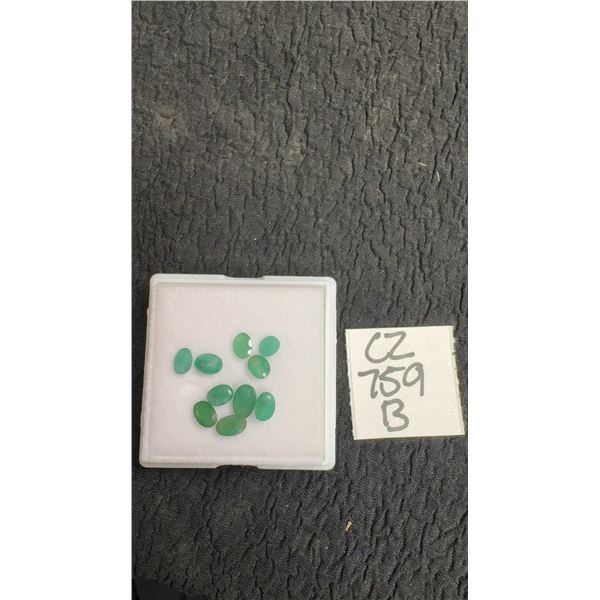 3.9 Carat Natural Untreated Emerald Oval Cut Gemstones, 10 Stones, Retail $840
