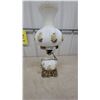 Image 1 : Vintage Gone With the Wind Parlor Lamp, White Milk Glass with Yellow Roses, Brass Base