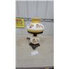 Image 1 : Vintage "Gone With the Wind" Electric Double-Globe Parlor Lamp with Floral Milk Glass Shades
