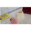 Image 4 : Two Pleated Conical Lamp Shades, Pink and Cream