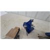 Image 4 : Lot of Three Blue Vises Including Bench Vise and Two wood Vises