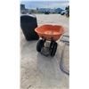 Image 3 : Commercial Octagonal Outdoor Waste Receptacle with Ashtray and Orange Wheelbarrow double wheel