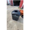 Image 6 : Commercial Octagonal Outdoor Waste Receptacle with Ashtray and Orange Wheelbarrow double wheel