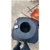 Image 7 : Commercial Octagonal Outdoor Waste Receptacle with Ashtray and Orange Wheelbarrow double wheel