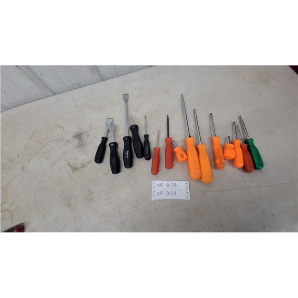 17 Snap-on, Mac Tools, Screwdrivers and Pry Bars