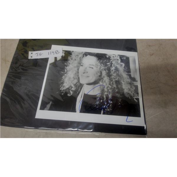 Autographed Black and White 8” x 10” Photograph of Carly Simon Signed in Blue Ink