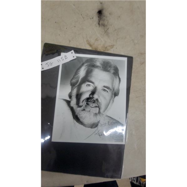 Autographed Kenny Rogers 8” x 10” Black and White Photograph with "Best Wishes" Inscription