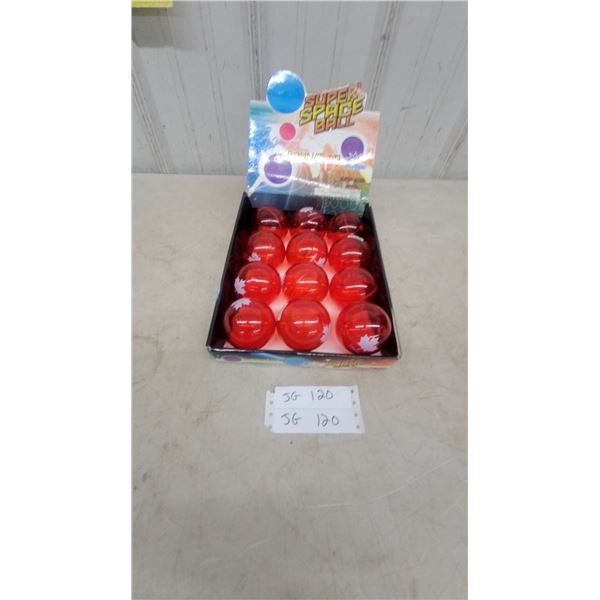 Super Space Ball Bounce It! Display Box with (12) Red Balls with White Maple Leaf