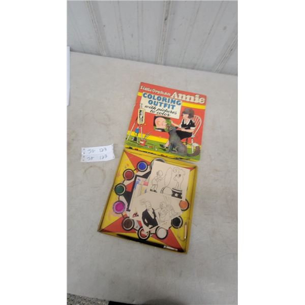Little Orphan Annie Coloring Outfit and Paint Set, Milton Bradley Company, Copyright MCMXXXV