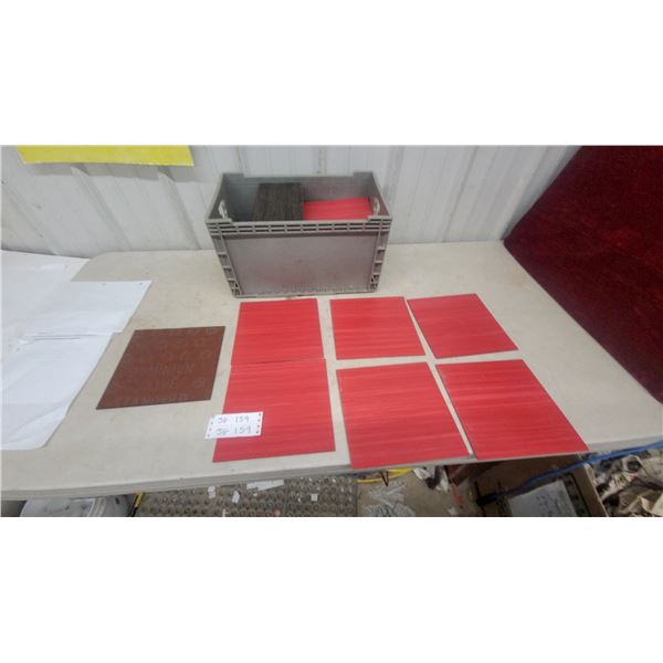Dominion Jaspe Standard Red tile, and Gray Storage Bin