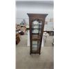 Image 1 : Curio Cabinet with Glass Shelves and Ornate Brass Hardware 72”×21”×13” lights up