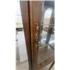 Image 3 : Curio Cabinet with Glass Shelves and Ornate Brass Hardware 72”×21”×13” lights up