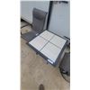 Image 5 : Patio Set: Tile-Top Square Table and Two Sling-Fabric Swivel Rocker Chairs