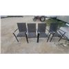 Image 1 : Set of 4 Modern Outdoor Patio Armchairs with Dark Metal Frames and Sling-Style Seats
