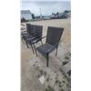 Image 2 : Set of 4 Modern Outdoor Patio Armchairs with Dark Metal Frames and Sling-Style Seats