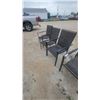 Image 3 : Set of 4 Modern Outdoor Patio Armchairs with Dark Metal Frames and Sling-Style Seats