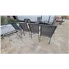 Image 4 : Set of 4 Modern Outdoor Patio Armchairs with Dark Metal Frames and Sling-Style Seats