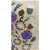 Image 6 : Framed Hand Embroidery of Thistles and Wildflowers on Fabric, Gold-Toned Frame 39 × 21”