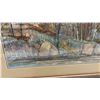 Image 6 : Leo Mol Framed Original Pastel Landscape Painting of Autumn Trees, Rocks, and Water, 23 × 29”